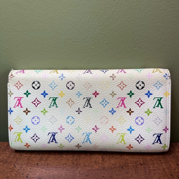 Louis Vuitton White Murakami Sarah wallet multicolor with pink interior - Picture 3 of 17